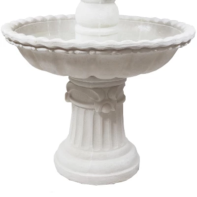 Sunnydaze Decor Sunnydaze 52"H Electric Fiberglass 4-Tier Fruit Top Outdoor Water Fountain, White Finish 5 Sunnydaze Decor Sunnydaze 52"H Electric Fiberglass 4-Tier Fruit Top Outdoor Water Fountain, White Finish - Image 3
