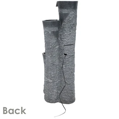 Sunnydaze Decor Sunnydaze 41"H Electric Polystone 4-Tier Staggered Pillars Outdoor Water Fountain With LED Lights 9 Sunnydaze Decor Sunnydaze 41"H Electric Polystone 4-Tier Staggered Pillars Outdoor Water Fountain With LED Lights - Image 7