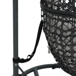 Sunnydaze Decor Sunnydaze Outdoor Resin Wicker Patio Cordelia Hanging Basket Egg Chair Swing With Cushion, Headrest, And Steel Stand Set- 3pc -Furniture GUEST c39f9ecd d757 4e9c 9b89 9d413cca36d3