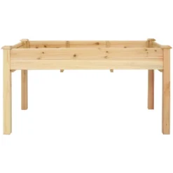 Sunnydaze Decor Sunnydaze Outdoor Wood Elevated Rectangular Standing Garden Planter Box For Flower, Herb And Vegetable Gardening - 24.5" W X 48.5" D X 27.5" H - Brown -Furniture GUEST c45c0b5f d1fa 4b54 9f78 f48afe3090eb