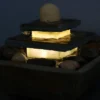 Sunnydaze Decor Sunnydaze Indoor Home Office Slate And Polished Stone Ball Tiered Tabletop Water Fountain With LED Light - 8" -Furniture GUEST c484086d 3bef 4400 a24c c7d5a55db6f7