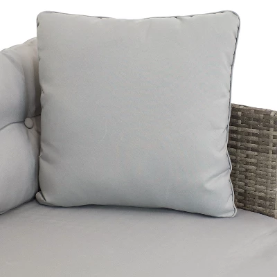 Sunnydaze Decor Sunnydaze Outdoor Longford Patio Sectional Sofa Conversation Set With Cushions And Table - Stone Gray - 3pc 8 Sunnydaze Decor Sunnydaze Outdoor Longford Patio Sectional Sofa Conversation Set With Cushions And Table - Stone Gray - 3pc - Image 6