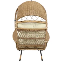 Sunnydaze Decor Sunnydaze Shaded Comfort Wicker Outdoor Egg Chair With Legs - 56.5" H -Furniture GUEST c4c591a6 5c26 4257 8e99 b803709b8b3c
