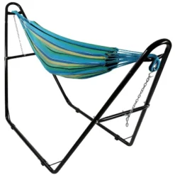 Sunnydaze Decor Sunnydaze Large Double Brazilian Hammock With Universal Stand - 450 Lb Weight Capacity -Furniture GUEST c4df5c3e c211 46cc 9fb9 cd2374f0f17c