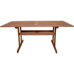Sunnydaze Decor Sunnydaze Outdoor Meranti Wood With Teak Oil Finish Family Rectangular Patio Dining Table - 6' - Brown -Furniture GUEST c4e13f80 feda 4d21 9bcf 74f82ae5d106