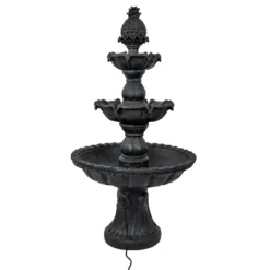 Sunnydaze Decor Sunnydaze Electric Fiberglass 3-Tier Welcome Pineapple Top Outdoor Water Fountain - 57" -Furniture GUEST c580fc2e 5818 4dcc 96c5 ade7fbcdfd67
