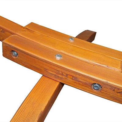 Sunnydaze Decor Sunnydaze Heavy-Duty Two-Person Curved Larch Wood Hammock Stand Only 5 Sunnydaze Decor Sunnydaze Heavy-Duty Two-Person Curved Larch Wood Hammock Stand Only - Image 3