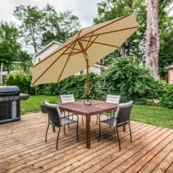 Sunnydaze Decor 8.5 Ft Outdoor Patio Umbrella With Tilt, Crank And Vent - Faux Woodgrain Finish - Solar -Furniture GUEST c5f76a50 72d0 42b3 9517 02ecf871a8f6