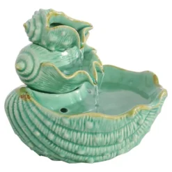 Sunnydaze Decor Sunnydaze Indoor Home Decorative Stacked Tiered Seashells Tabletop Water Fountain Feature - 7" - Green -Furniture GUEST c61d4f81 5742 4588 a786 a2f2af7eaa9d