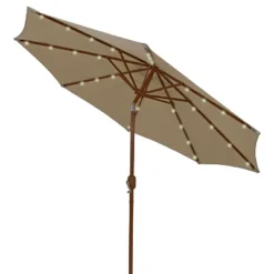 Sunnydaze Decor 8.5 Ft Outdoor Patio Umbrella With Tilt, Crank And Vent - Faux Woodgrain Finish - Solar -Furniture GUEST c6822403 fa10 4f36 99bf e688be26f3b9