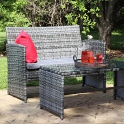 Sunnydaze Decor Sunnydaze Outdoor Ardfield Patio Conversation Furniture Set With Loveseat, Chairs, And Table - 4pc -Furniture GUEST c6fb9b18 8efc 42e4 ab5b d4eb3c9ce6d0