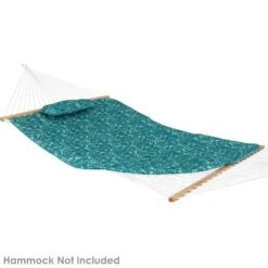 Sunnydaze Decor Sunnydaze Outdoor Weather-Resistant Polyester Quilted Hammock Cushion Pad And Hammock Pillow With Ties - Cool Blue Tropics -Furniture GUEST c775a09f 6587 4956 9117 19dbf2d3643d