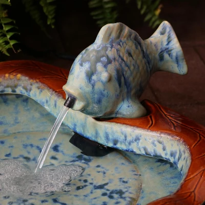 Sunnydaze Decor Sunnydaze 7"H Electric Glazed Ceramic Fish Outdoor Water Fountain 13 Sunnydaze Decor Sunnydaze 7"H Electric Glazed Ceramic Fish Outdoor Water Fountain - Image 11