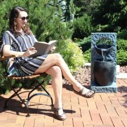 Sunnydaze Decor Sunnydaze Peaceful Rain Electric Outdoor Water Fountain - 31.75" H - Gray And Black 16 Sunnydaze Decor Sunnydaze Peaceful Rain Electric Outdoor Water Fountain - 31.75" H - Gray And Black -Furniture GUEST c9305d57 1a69 4d5c 9d5a 5b95f41dafa7