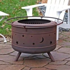 Sunnydaze Decor Sunnydaze Cosmic Outdoor Wood-Burning Steel Smokeless Fire Pit For The Backyard - Bronze - 30"