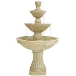Sunnydaze Decor Sunnydaze 55"H Electric Polystone Classic Style 3-Tier Designer Outdoor Water Fountain -Furniture GUEST ca0a7e95 6bfd 492d b0f8 fdd8889f1b6b