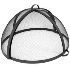 Sunnydaze Decor Sunnydaze Outdoor Heavy-Duty Steel Mesh Round Easy-Opening Camp Fire Pit Spark Screen Lid With Hinged Door - Black -Furniture GUEST ca9076af 6406 4bdf ba9c c0be84ceafe3