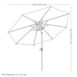 Sunnydaze Decor 8.5 Ft Outdoor Patio Umbrella With Tilt, Crank And Vent - Faux Woodgrain Finish - Solar -Furniture GUEST cad6d194 fa23 42af a95e 7677cad5f09f