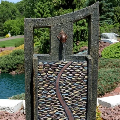 Sunnydaze Decor Sunnydaze 39"H Electric Polyresin And Fiberglass Modern Road Column Outdoor Water Fountain With LED Lights 7 Sunnydaze Decor Sunnydaze 39"H Electric Polyresin And Fiberglass Modern Road Column Outdoor Water Fountain With LED Lights - Image 5