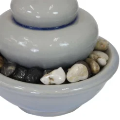 Sunnydaze Decor Sunnydaze Indoor Home Decorative Glazed Ceramic Smooth Cascade Tabletop Water Fountain - 7" - Light Gray -Furniture GUEST cb9f0736 9749 449b 9b67 2d5f6bdde1f0