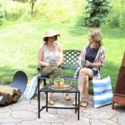 Sunnydaze Decor Sunnydaze 2-Person Checkered Design Cast Aluminum Outdoor Patio Bench, Black 17 Sunnydaze Decor Sunnydaze 2-Person Checkered Design Cast Aluminum Outdoor Patio Bench, Black -Furniture GUEST cbeba1fa fcf6 4c88 9b9a 12b3945296ab