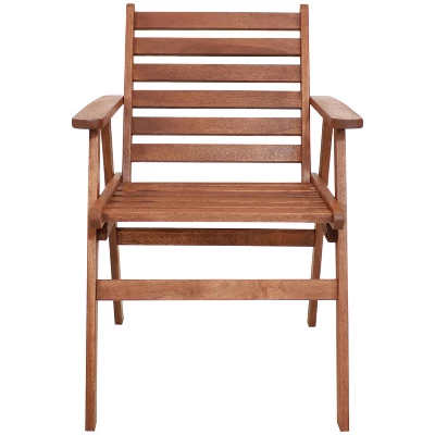 Sunnydaze Decor Sunnydaze Outdoor Meranti Wood With Teak Oil Finish Modern Rustic Patio Dining Arm Chair - Brown - 2pk 8 Sunnydaze Decor Sunnydaze Outdoor Meranti Wood With Teak Oil Finish Modern Rustic Patio Dining Arm Chair - Brown - 2pk - Image 6