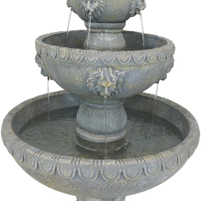 Sunnydaze Decor Sunnydaze 53"H Electric Fiberglass And Resin 4-Tier Lion Head Design Outdoor Water Fountain 5 Sunnydaze Decor Sunnydaze 53"H Electric Fiberglass And Resin 4-Tier Lion Head Design Outdoor Water Fountain - Image 3