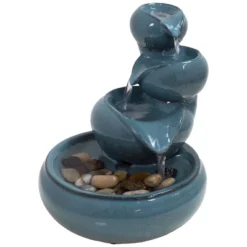 Sunnydaze Decor Sunnydaze Indoor Home Decorative Glazed Smooth Ceramic Tiered Vessels Tabletop Water Fountain - 10" -Furniture GUEST cd03f6d5 d632 4db8 a034 66927082667f