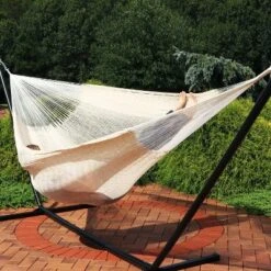 Sunnydaze Decor Sunnydaze Mayan Family Hammock Hand-Woven XXL Thick Cord With Stand - 400 Lb Weight Capacity/15' Stand -Furniture GUEST cdffa01b 6015 4215 8676 9584f20cfb5a
