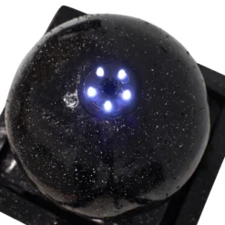 Sunnydaze Decor Sunnydaze Outdoor Polyresin Solar Powered Black Ball Water Fountain Feature With LED Light - 30" - Black -Furniture GUEST ced86ccb 1697 44d6 9671 c8992422b73b