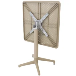 Sunnydaze Decor Sunnydaze 28" Square Plastic All-Weather Commercial-Grade Indoor/Outdoor Patio Dining Table With Foldable Design, Tan -Furniture GUEST ceff67df 677f 4b0a 9184 6bcfeebd30bc