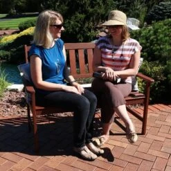 Sunnydaze Decor Sunnydaze Outdoor Meranti Wood With Teak Oil Finish Modern Rustic Wooden 2-Person Bench Seat - Brown -Furniture GUEST cfad16fd 2bf6 4ac0 86e5 4b90fde95bb0