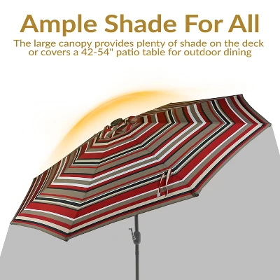 Sunnydaze Decor Sunnydaze Outdoor Solar Patio Umbrella With Polyester Canopy, LED Lights And Push Button Tilt And Crank 13 Sunnydaze Decor Sunnydaze Outdoor Solar Patio Umbrella With Polyester Canopy, LED Lights And Push Button Tilt And Crank - Image 11