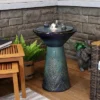 Sunnydaze Decor Sunnydaze Gathering Birds Ceramic Outdoor Fountain With LED Lights -Furniture GUEST d24b0b70 effe 4854 893e 8d7a4c75e4ad