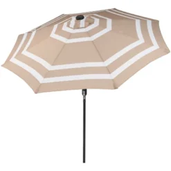 Sunnydaze Decor Sunnydaze Outdoor Aluminum Patio Umbrella With Solar LED Lights, Tilt, And Crank - 9' 37 Sunnydaze Decor Sunnydaze Outdoor Aluminum Patio Umbrella With Solar LED Lights, Tilt, And Crank - 9' -Furniture GUEST d2609323 2a41 451d a0a6 2937532e4af0