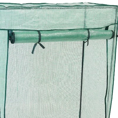 Sunnydaze Decor Sunnydaze Outdoor Deluxe Portable Large Potted Plant And Starter Tomato Plant Greenhouse With Roll-Up Door - Green 4 Sunnydaze Decor Sunnydaze Outdoor Deluxe Portable Large Potted Plant And Starter Tomato Plant Greenhouse With Roll-Up Door - Green - Image 2
