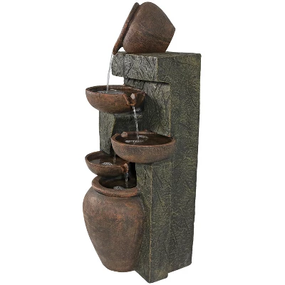 Sunnydaze Decor Sunnydaze 39"H Electric Polyresin And Fiberglass Cascading Earthenware Tiered Outdoor Water Fountain 5 Sunnydaze Decor Sunnydaze 39"H Electric Polyresin And Fiberglass Cascading Earthenware Tiered Outdoor Water Fountain - Image 3
