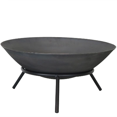 Sunnydaze Decor Sunnydaze Outdoor Camping Or Backyard Cast Iron Round Rustic Raised Fire Pit Bowl With Steel Finish On Stand - 22" 6 Sunnydaze Decor Sunnydaze Outdoor Camping Or Backyard Cast Iron Round Rustic Raised Fire Pit Bowl With Steel Finish On Stand - 22" - Image 4
