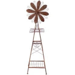 Sunnydaze Decor Sunnydaze Rustic Windmill Metal Outdoor Garden Statue With Tiers - 51" H - Brown/Copper -Furniture GUEST d38d8efc 04b8 4587 8ac3 e61f63ee8ce4