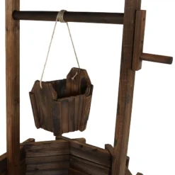 Sunnydaze Decor Sunnydaze Outdoor Fir Wood Wishing Well Garden Planter With Hanging Flower Bucket For Garden Or Yard - 45" H - Brown 13 Sunnydaze Decor Sunnydaze Outdoor Fir Wood Wishing Well Garden Planter With Hanging Flower Bucket For Garden Or Yard - 45" H - Brown -Furniture GUEST d3c90fca fc60 4c49 bf4a 203497d6785e