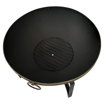 Sunnydaze Decor Sunnydaze Outdoor Camping Or Backyard Steel Contemporary Fire Pit Bowl With Handles And Spark Screen - 26" - Black 8 Sunnydaze Decor Sunnydaze Outdoor Camping Or Backyard Steel Contemporary Fire Pit Bowl With Handles And Spark Screen - 26" - Black - Image 6