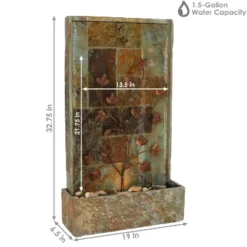 Sunnydaze Decor Sunnydaze 32"H Electric Slate And Metal Climbing Vines Outdoor Water Fountain With LED Light 17 Sunnydaze Decor Sunnydaze 32"H Electric Slate And Metal Climbing Vines Outdoor Water Fountain With LED Light -Furniture GUEST d4892f54 49c6 481d 8340 2dfa81adf009