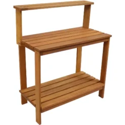 Sunnydaze Decor Sunnydaze Outdoor Meranti Wood With Teak Oil Finish Gardening Potting Bench With Storage Shelf - Brown 17 Sunnydaze Decor Sunnydaze Outdoor Meranti Wood With Teak Oil Finish Gardening Potting Bench With Storage Shelf - Brown -Furniture GUEST d7cae46e e02b 4de9 beca 5b20c8011a48