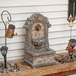 Sunnydaze Decor Sunnydaze Enchanting Estate Polyresin Flat Back Floor Outdoor Wall Fountain For The Patio, Deck, Or Yard - 27" - Gray 13 Sunnydaze Decor Sunnydaze Enchanting Estate Polyresin Flat Back Floor Outdoor Wall Fountain For The Patio, Deck, Or Yard - 27" - Gray -Furniture GUEST d7d77192 a219 4533 993f 84a66e69247d