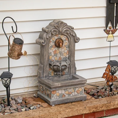 Sunnydaze Decor Sunnydaze Enchanting Estate Polyresin Flat Back Floor Outdoor Wall Fountain For The Patio, Deck, Or Yard - 27" - Gray 6 Sunnydaze Decor Sunnydaze Enchanting Estate Polyresin Flat Back Floor Outdoor Wall Fountain For The Patio, Deck, Or Yard - 27" - Gray - Image 4