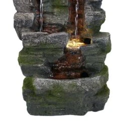 Sunnydaze Decor Sunnydaze Indoor Home Office Polyresin Towering Cave Waterfall Tabletop Water Fountain With LED Light - 14" -Furniture GUEST d7d7884a 43a8 4cd3 8956 7b20e4058682