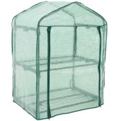 Sunnydaze Decor Sunnydaze Outdoor Portable Growing Rack 2-Tier Greenhouse With Roll-Up Door - 2 Shelves - Green -Furniture GUEST d7f504ec 9fd7 404e a50f 82e7d9a92451