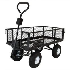 Sunnydaze Decor Sunnydaze Outdoor Lawn And Garden Heavy-Duty Durable Steel Mesh Utility Dump Wagon Cart With Removable Sides -Furniture GUEST d853f163 da9e 4aee b9a2 f05d7d63f929