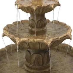 Sunnydaze Decor Sunnydaze 46"H Electric Polystone 3-Tier Classic Tulip Outdoor Water Fountain -Furniture GUEST d94de4f3 1540 4f8a a201 bf8801ac8f97