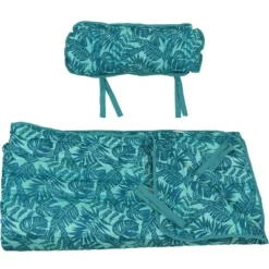 Sunnydaze Decor Sunnydaze Outdoor Weather-Resistant Polyester Quilted Hammock Cushion Pad And Hammock Pillow With Ties - Cool Blue Tropics -Furniture GUEST d985cd39 8c84 403c 94e0 f916c062d343